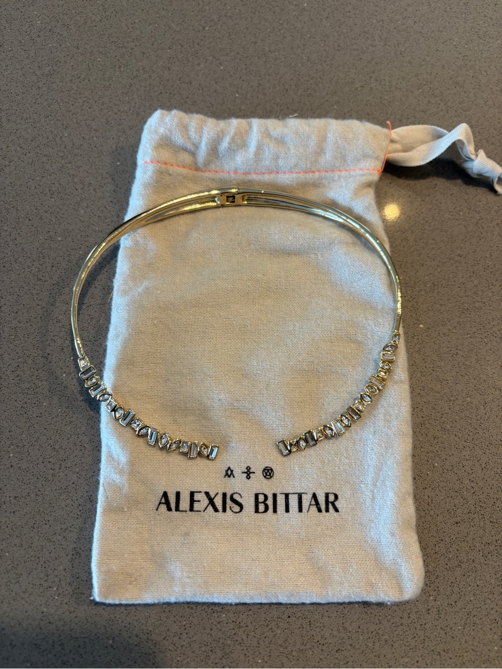 Alexis Bittar Gold-tone Crystal Collar Necklace